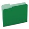 Pendaflex 1/3-Cut Tabs Assorted Legal Size Colored File Folders - Green/Light Green (100/Box)